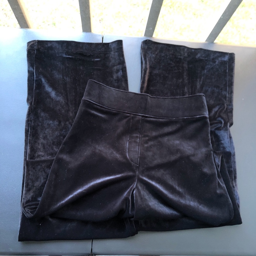 Spanx Y2k Black velvet wide leg pants with a high waist - Picture 4 of 7